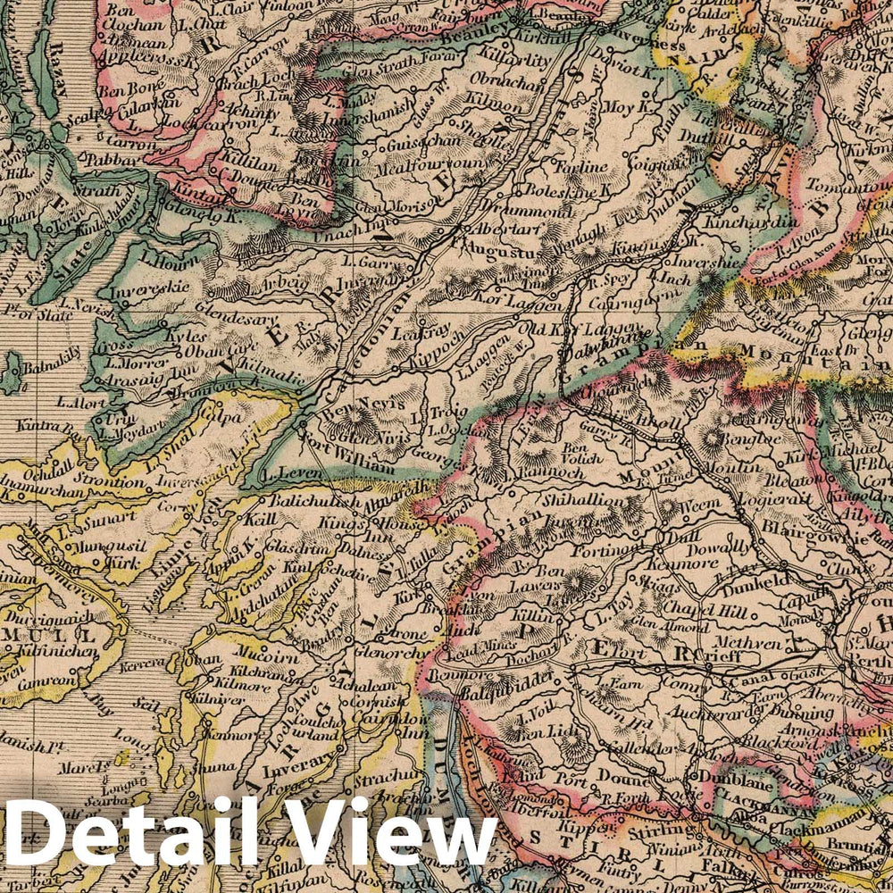 Historic Map : 1864 Scotland - Vintage Wall Art