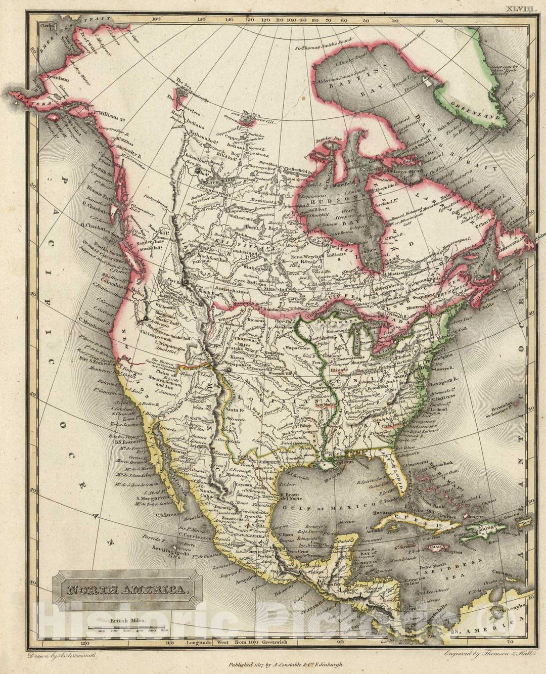 Historic Map : 1817 North America : Vintage Wall Art