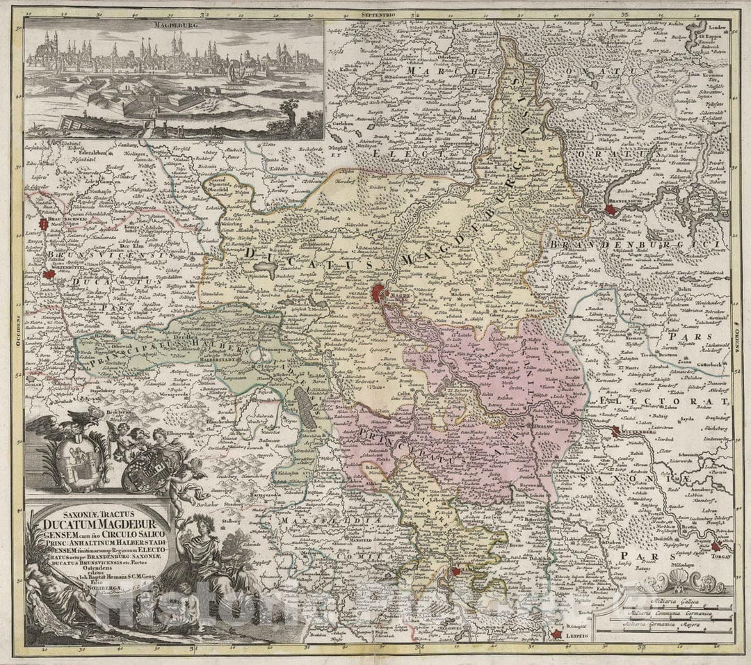 Historic Map : Germany, 1788 Saxoniae Tractus Ducatum Magdebur Gensem cum suo Circulo Salico. , Vintage Wall Art