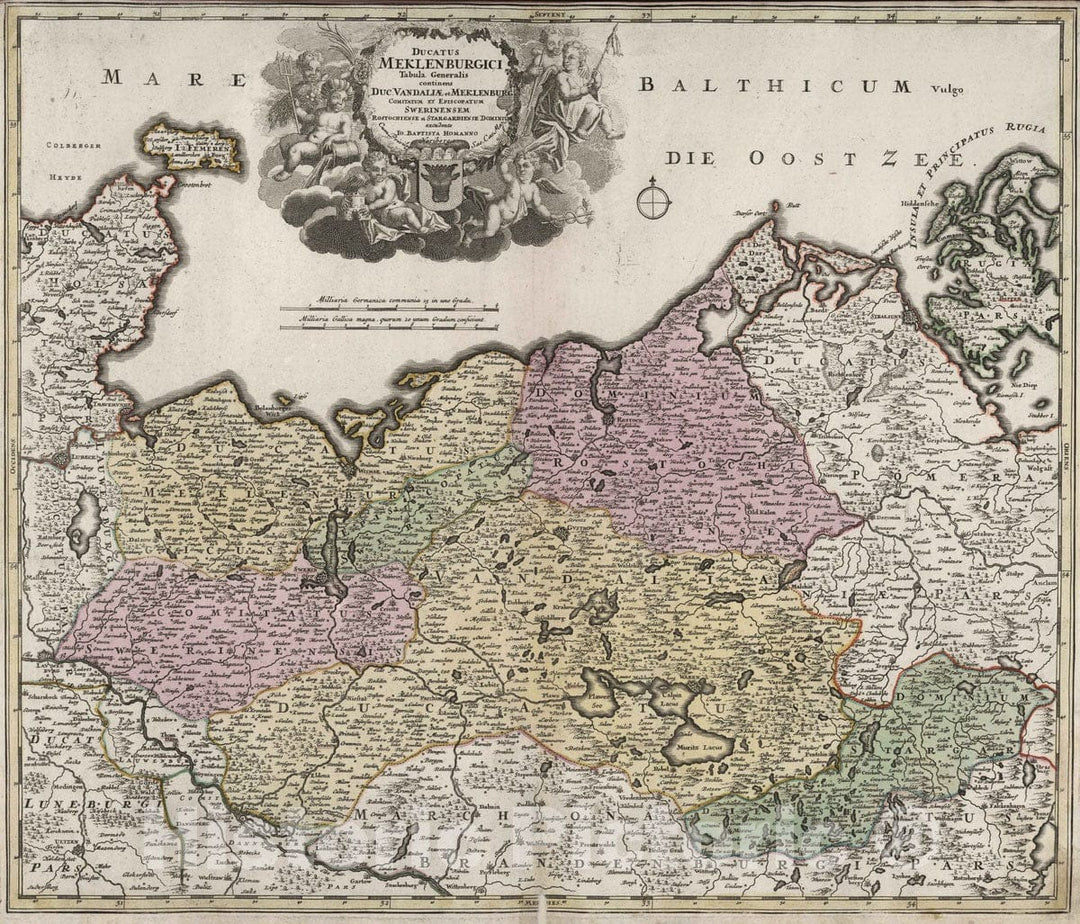 Historic Map : Germany, 1788 Ducatus Meklenburgici. , Vintage Wall Art