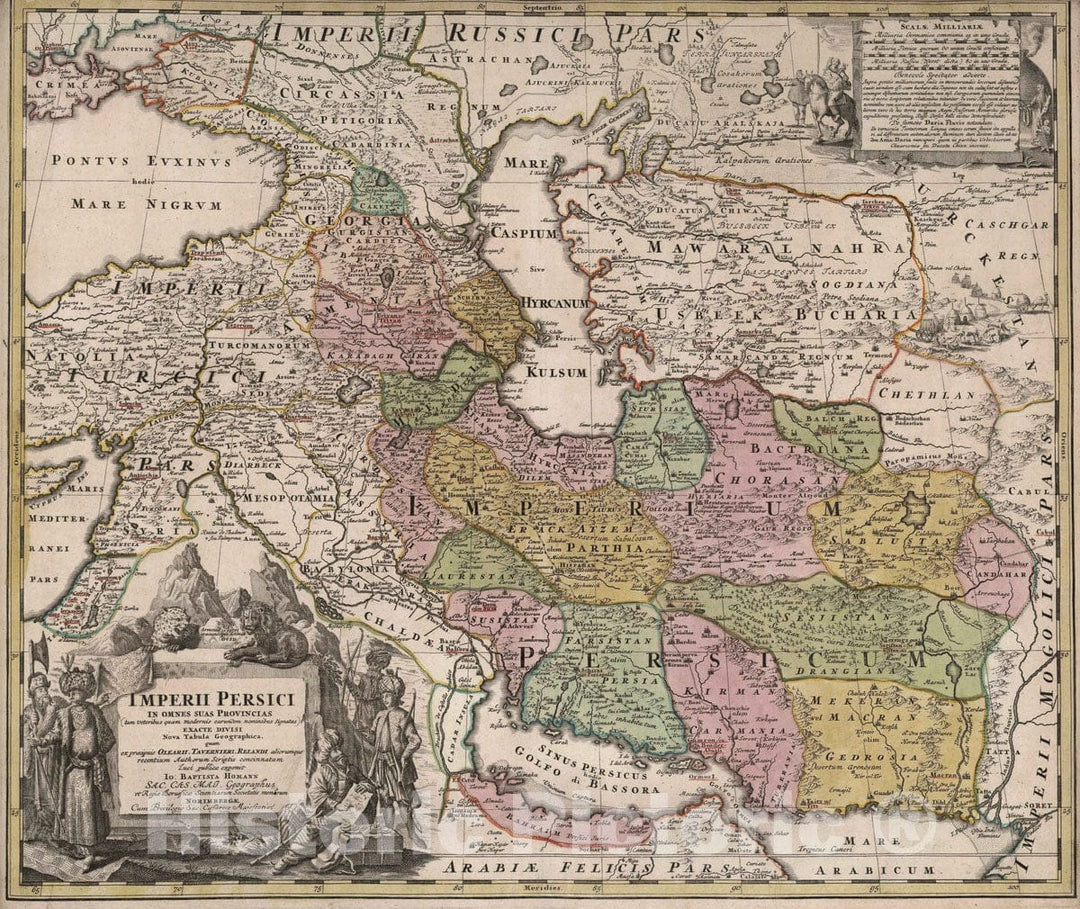 Historic Map : Iran, Persia 1788 Imperii Persici. , Vintage Wall Art