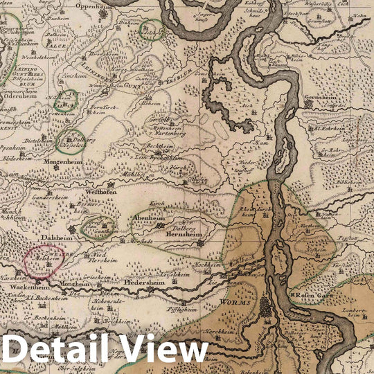 Historic Map : Germany, 1752 Territorium Seculare Episcopatus Wormatiensis. , Vintage Wall Art