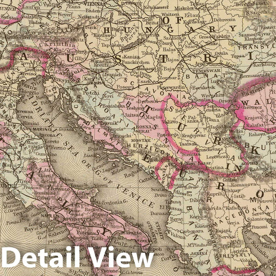 Historic Map : 1880 Austrian Empire, Italy, Turkey in Europe, Greece. - Vintage Wall Art