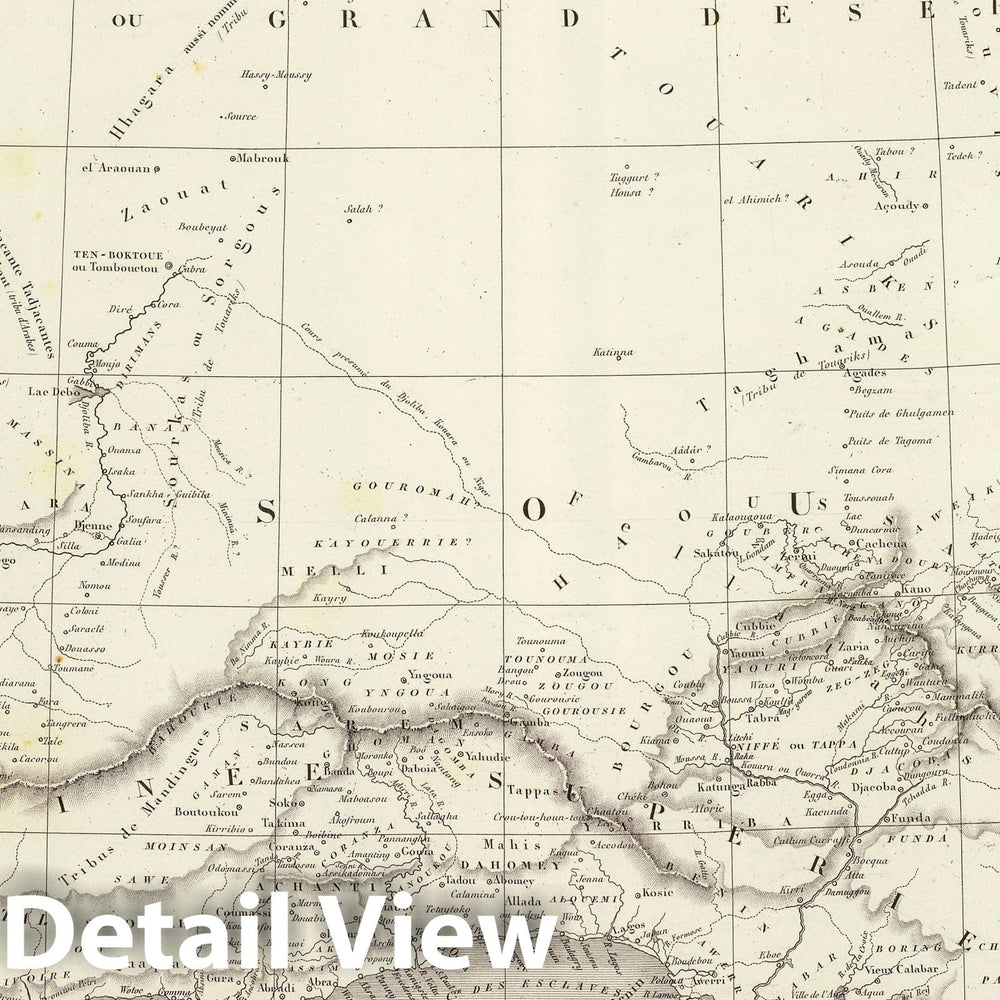 Historic Map : Cameroon; Nigeria, West Africa 1837 Afrique Occidentale. , Vintage Wall Art