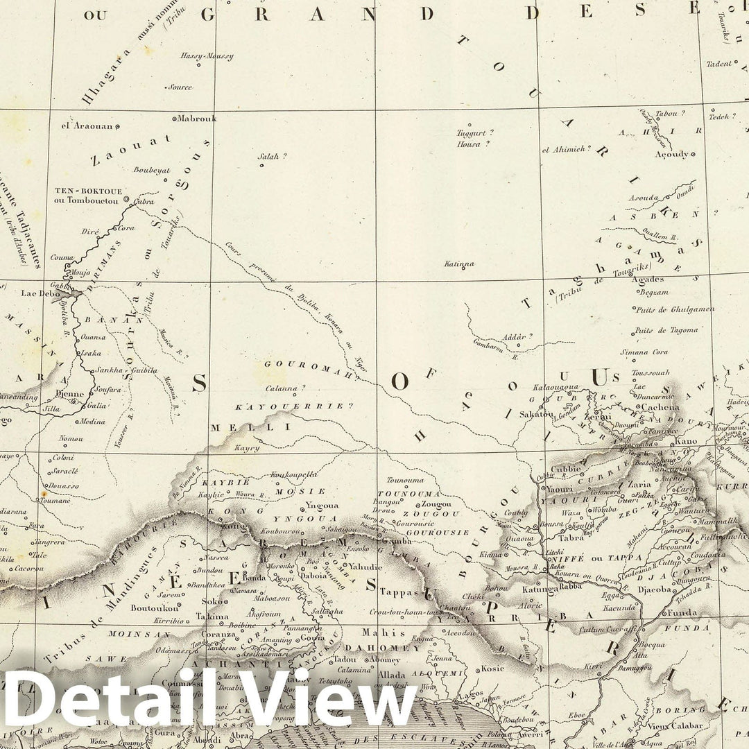 Historic Map : Cameroon; Nigeria, West Africa 1837 Afrique Occidentale. , Vintage Wall Art