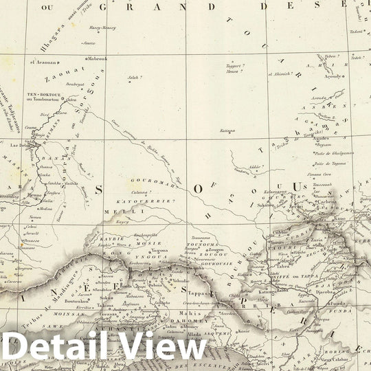 Historic Map : Cameroon; Nigeria, West Africa 1837 Afrique Occidentale. , Vintage Wall Art