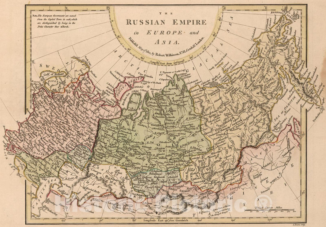 Historic Map : 1801 The Russian Empire in Europe and Asia. v2 - Vintage Wall Art