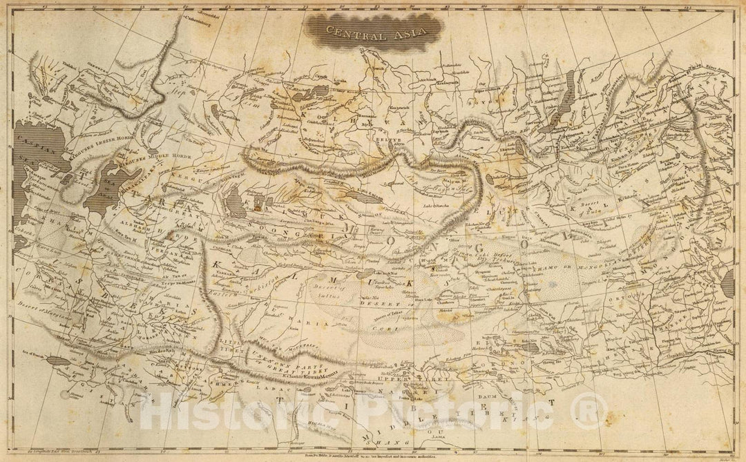 Historic Map : 1804 Central Asia. - Vintage Wall Art