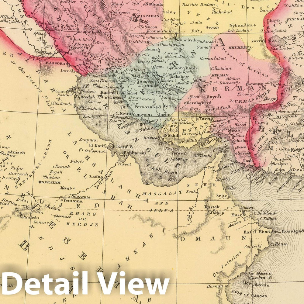 Historic Map : 1859 Persia, Arabia, c. - Vintage Wall Art