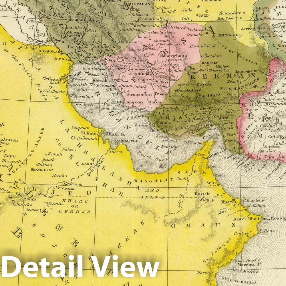 Historic Map : 1845 Persia, Arabia &c. - Vintage Wall Art