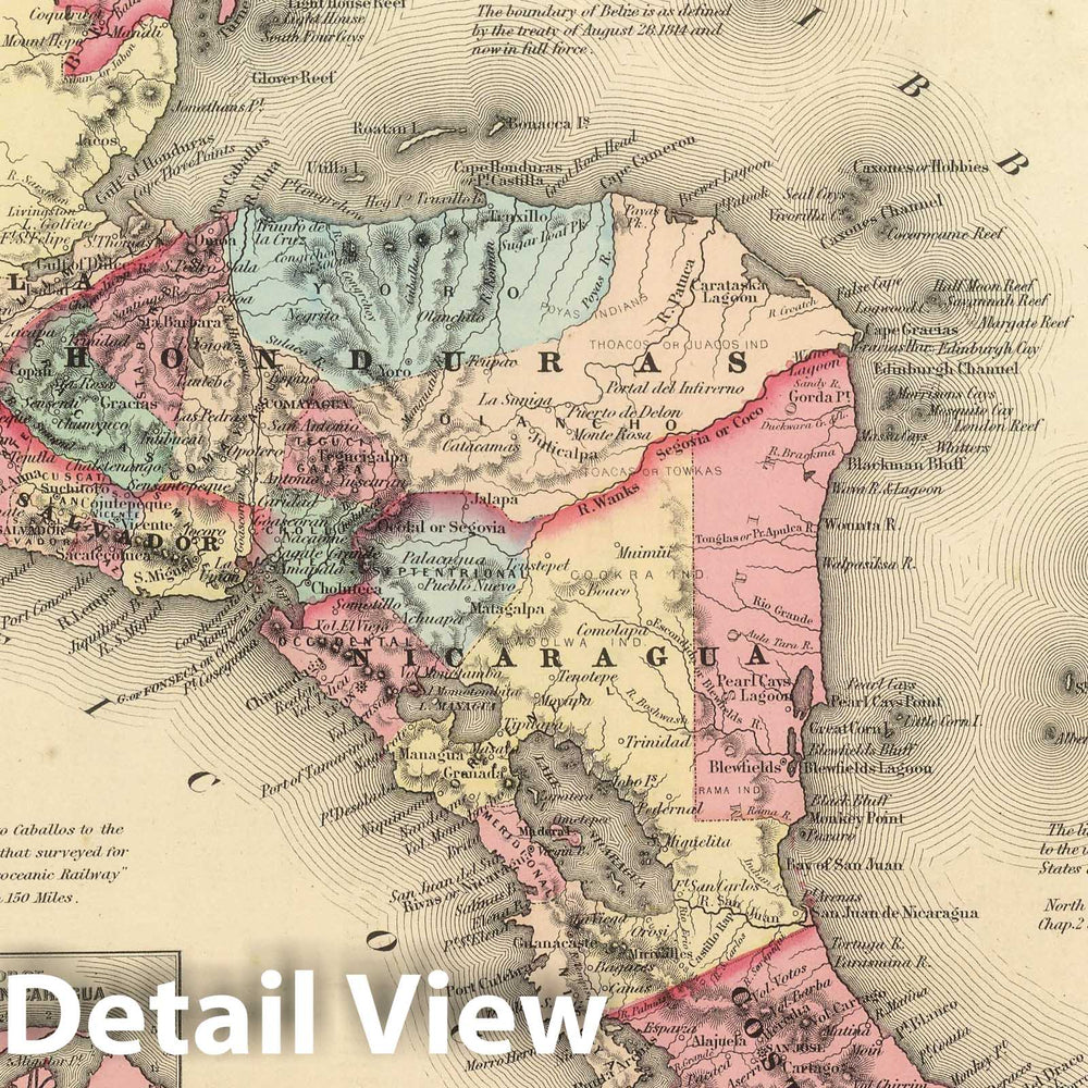 Historic Map : 1857 Central America. v3 - Vintage Wall Art