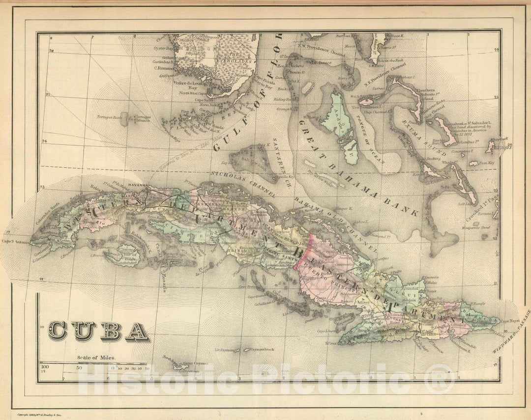 Historic Map : 1886 Cuba : Vintage Wall Art