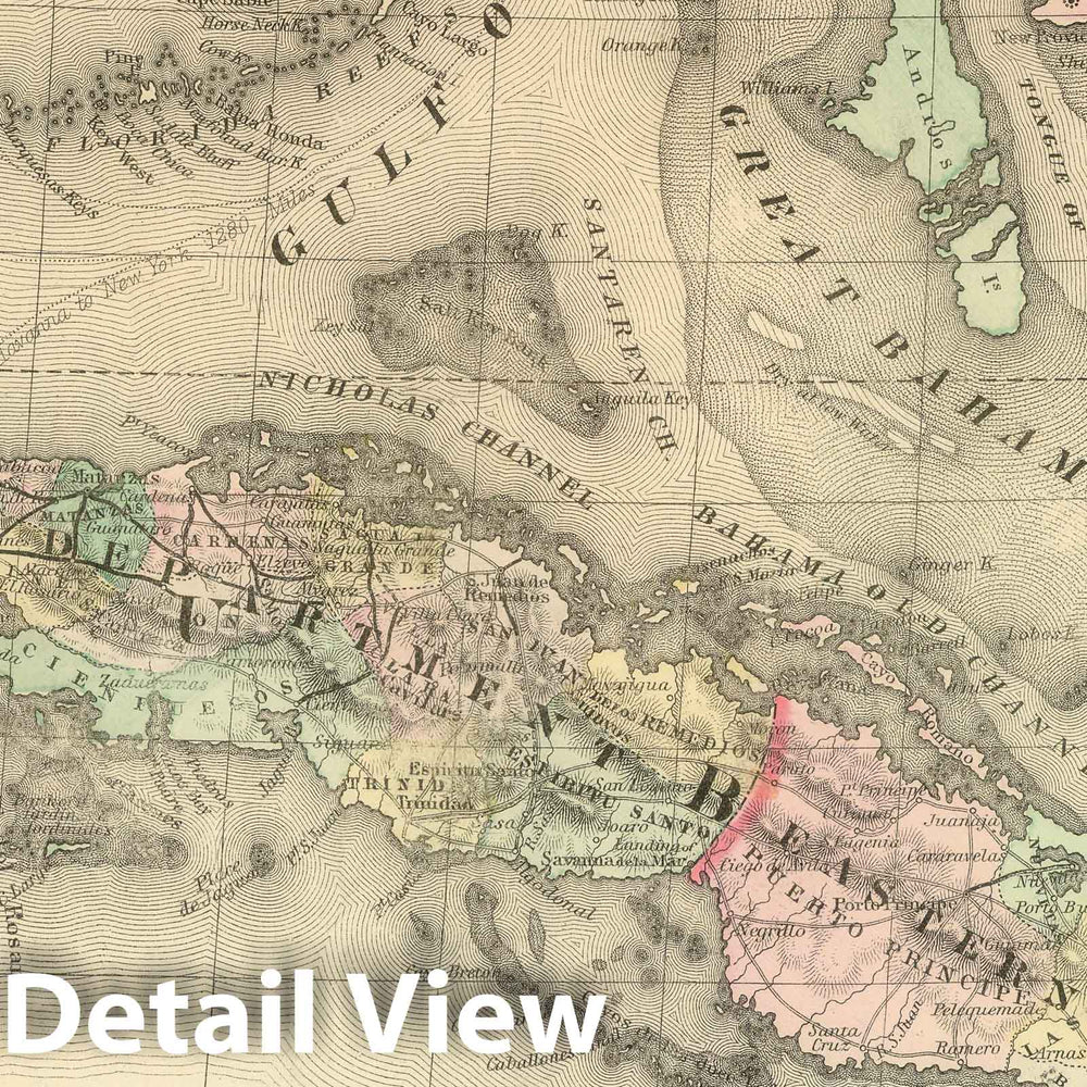 Historic Map : 1886 Cuba : Vintage Wall Art