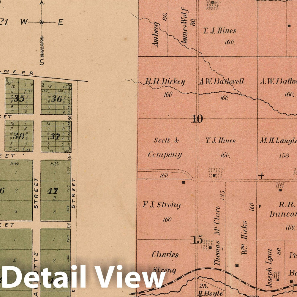 Historic Map : 1878 Reno. Fair Mount. Summit. Townships 7 and 8 South Range 20 E, Leavenworth County, Kansas - Vintage Wall Art