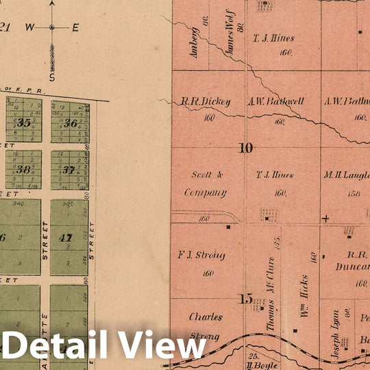 Historic Map : 1878 Reno. Fair Mount. Summit. Townships 7 and 8 South Range 20 E, Leavenworth County, Kansas - Vintage Wall Art