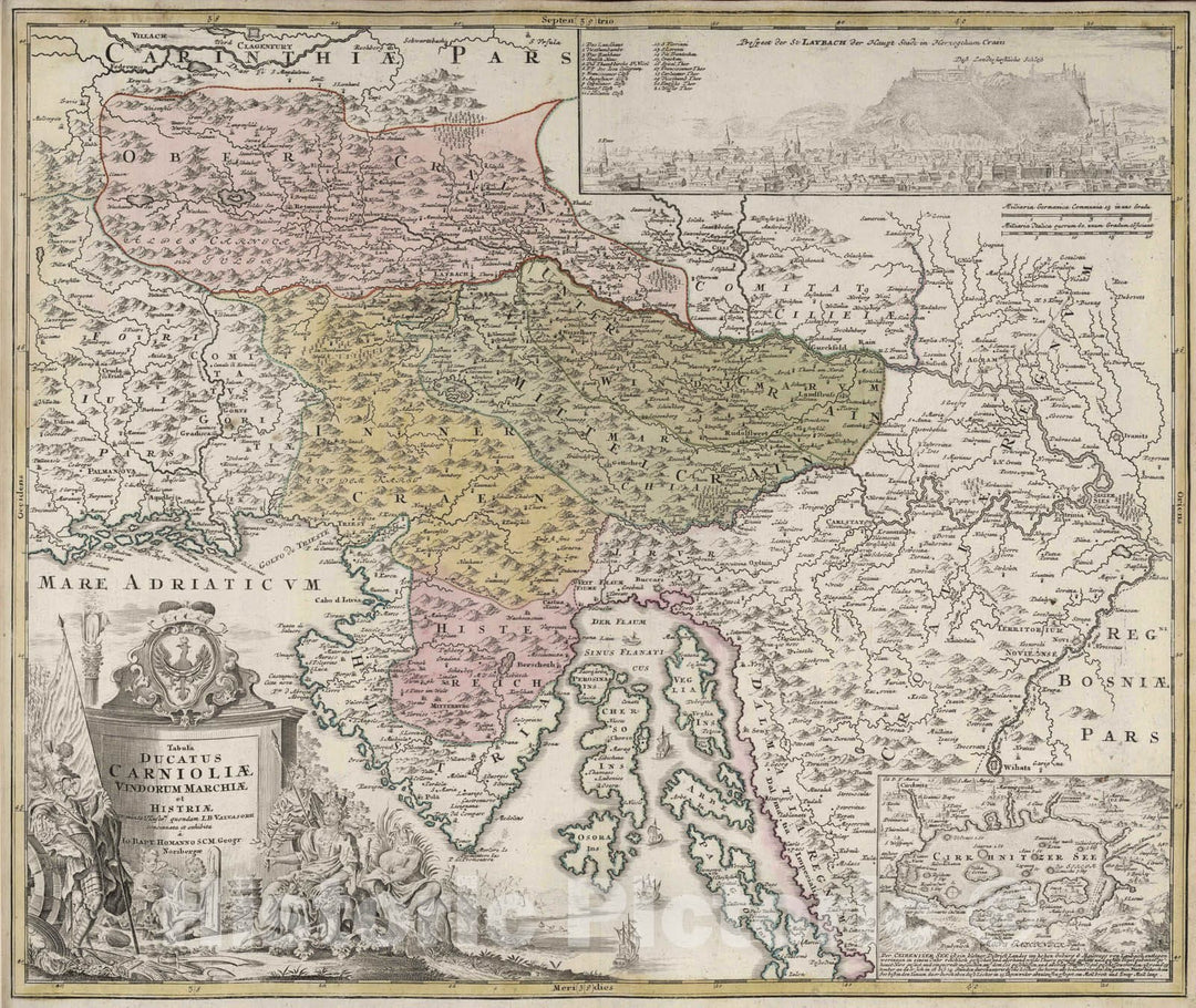 Historic Map : Croatia, 1788 Ducatus Carnioliae Vindorum Marchiae et Histria. , Vintage Wall Art