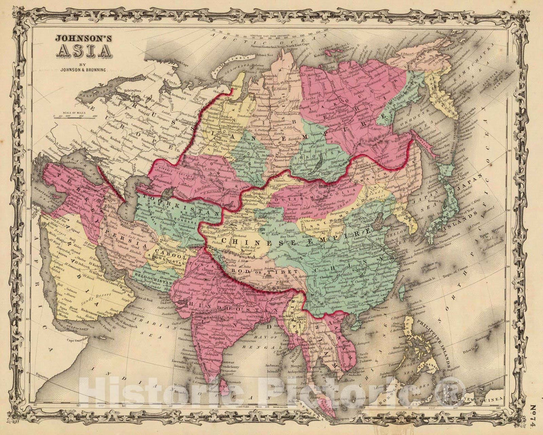 Historic Map : 1860 Asia. - Vintage Wall Art