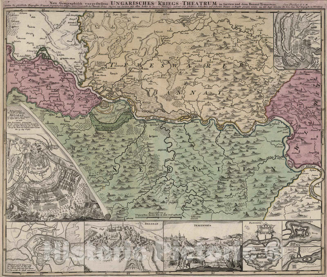 Historic Map : Serbia, 1788 Ungarisches Kriegs Theatrum. , Vintage Wall Art