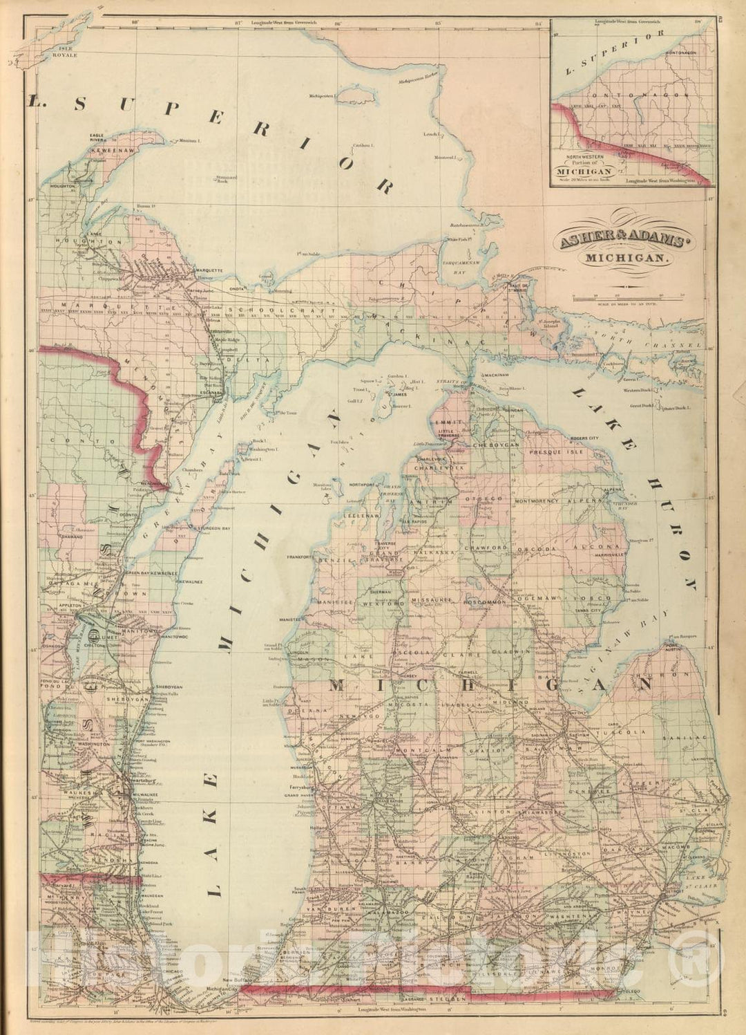 Historic Map : Commercial Reference Book - 1875 Michigan. - Vintage Wall Art