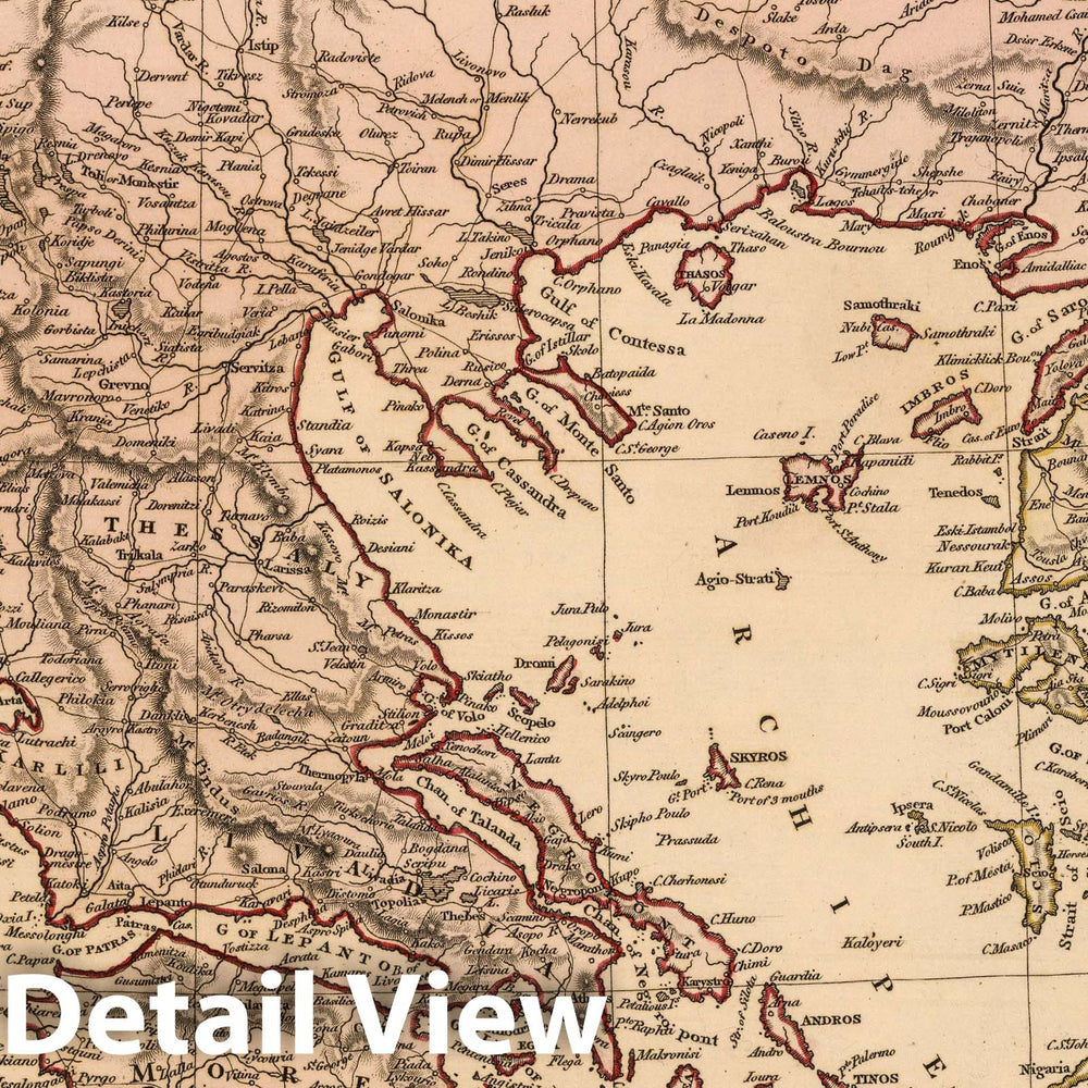 Historic Map : 1825 Greece - Vintage Wall Art