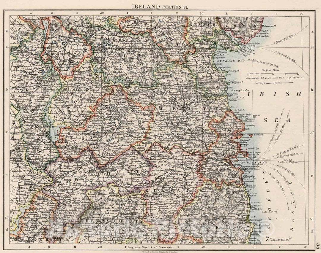 Historic Map : 1906 Ireland (Section 2). - Vintage Wall Art