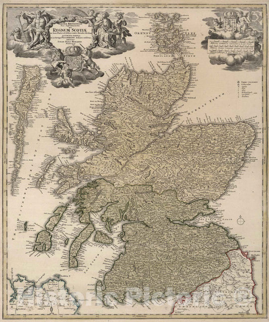 Historic Map : Scotland, 1788 Magne Britanniae, Regnum Scotia. , Vintage Wall Art