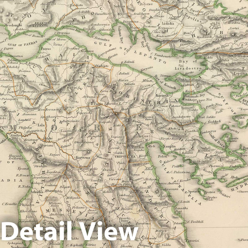 Historic Map : 1847 Greece and the Ionian Islands. - Vintage Wall Art