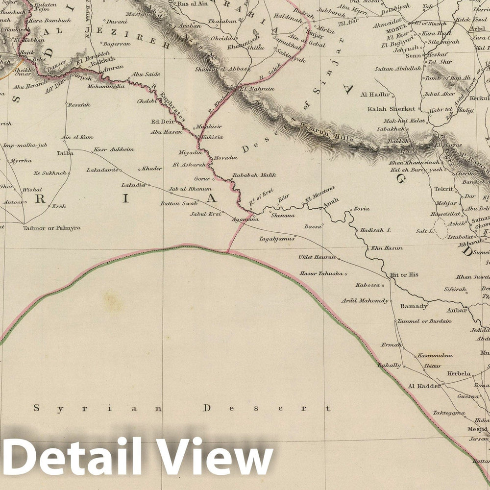 Historic Map : 1848 Syria and the Provinces to the Persian Gulf. - Vintage Wall Art