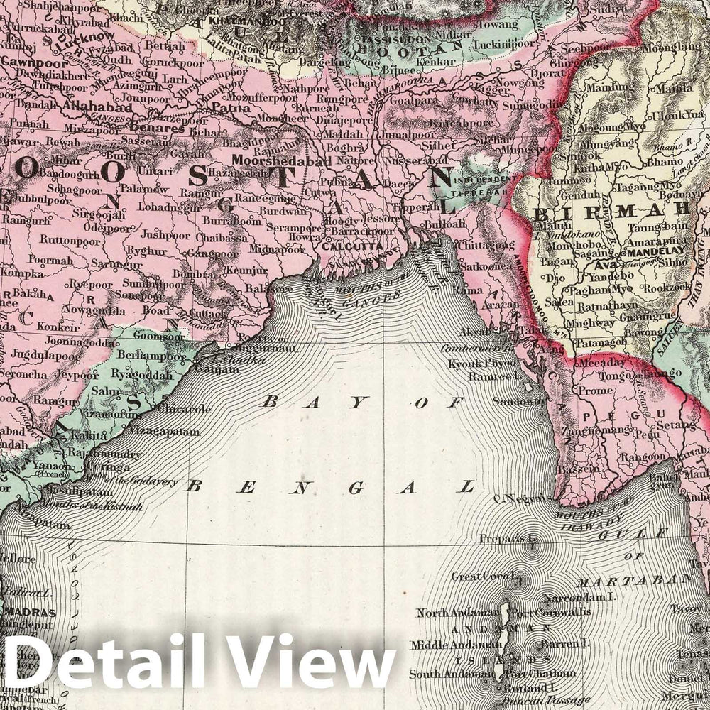 Historic Map : 1858 Asia (Southern sheet). - Vintage Wall Art