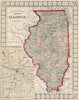 Historic Map : National Atlas - 1874 County Map of the State of Illinois. - Vintage Wall Art