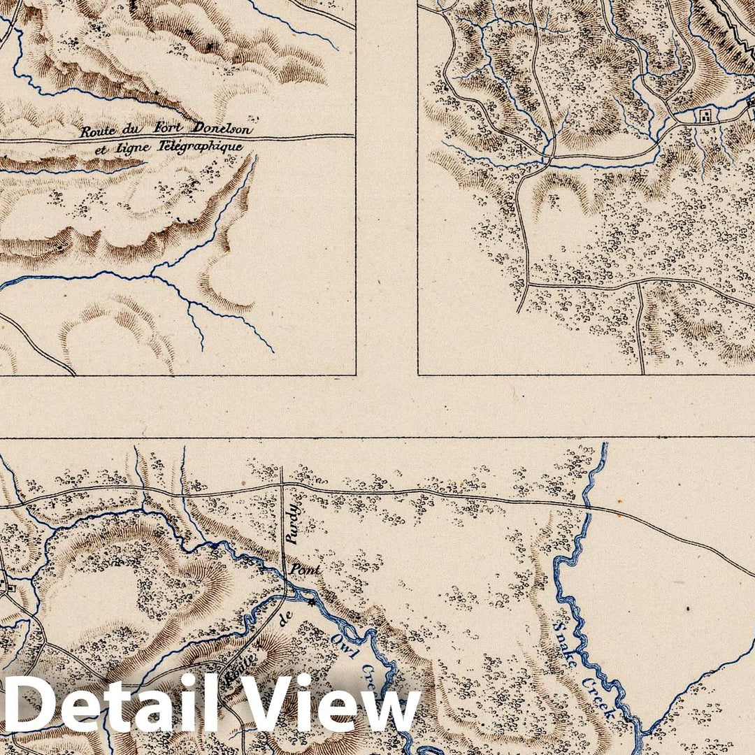 Historic Map : Military Atlas - 1874 Planche IX. Fort Henry. Fort Donelson. Shiloh. - Vintage Wall Art