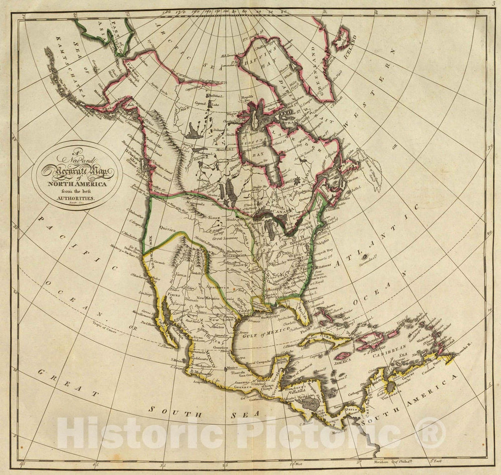 Historic Map - 1814 Map of North America. - Vintage Wall Art