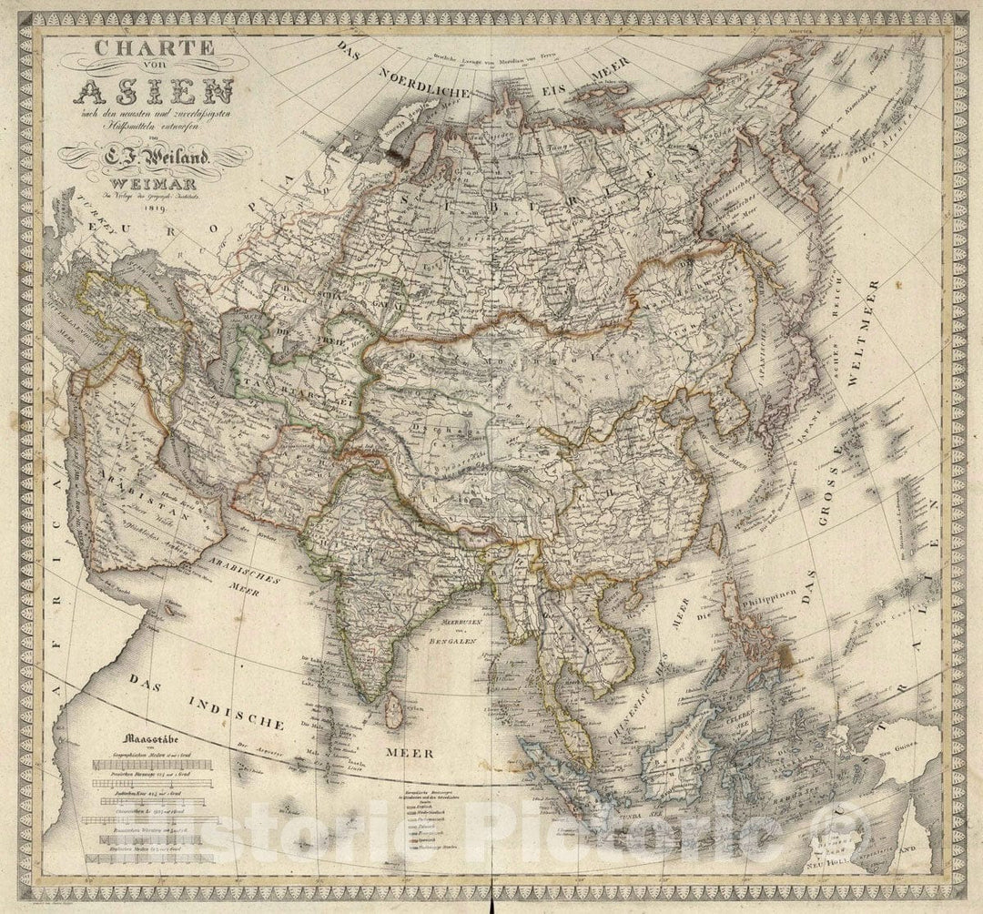 Historic Map : 1819 XLI. Asia. - Vintage Wall Art