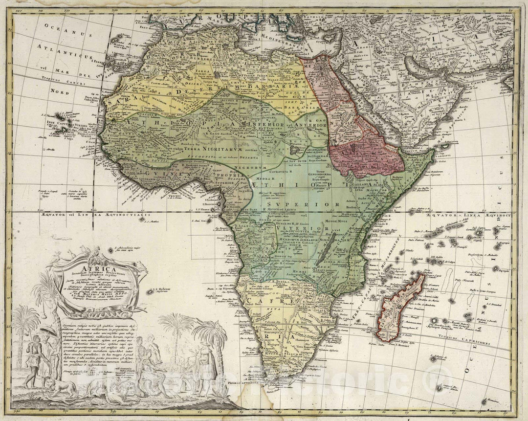 Historic Map : 1752 Africa. - Vintage Wall Art