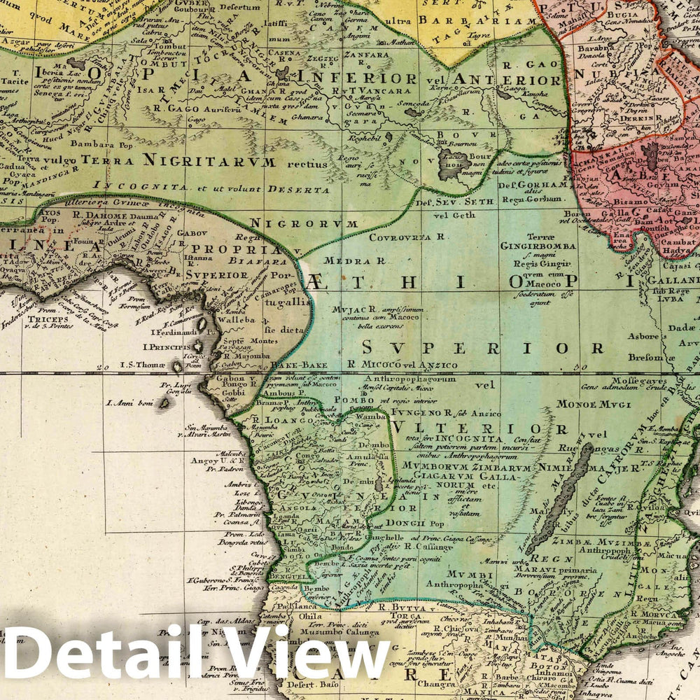 Historic Map : 1752 Africa. - Vintage Wall Art