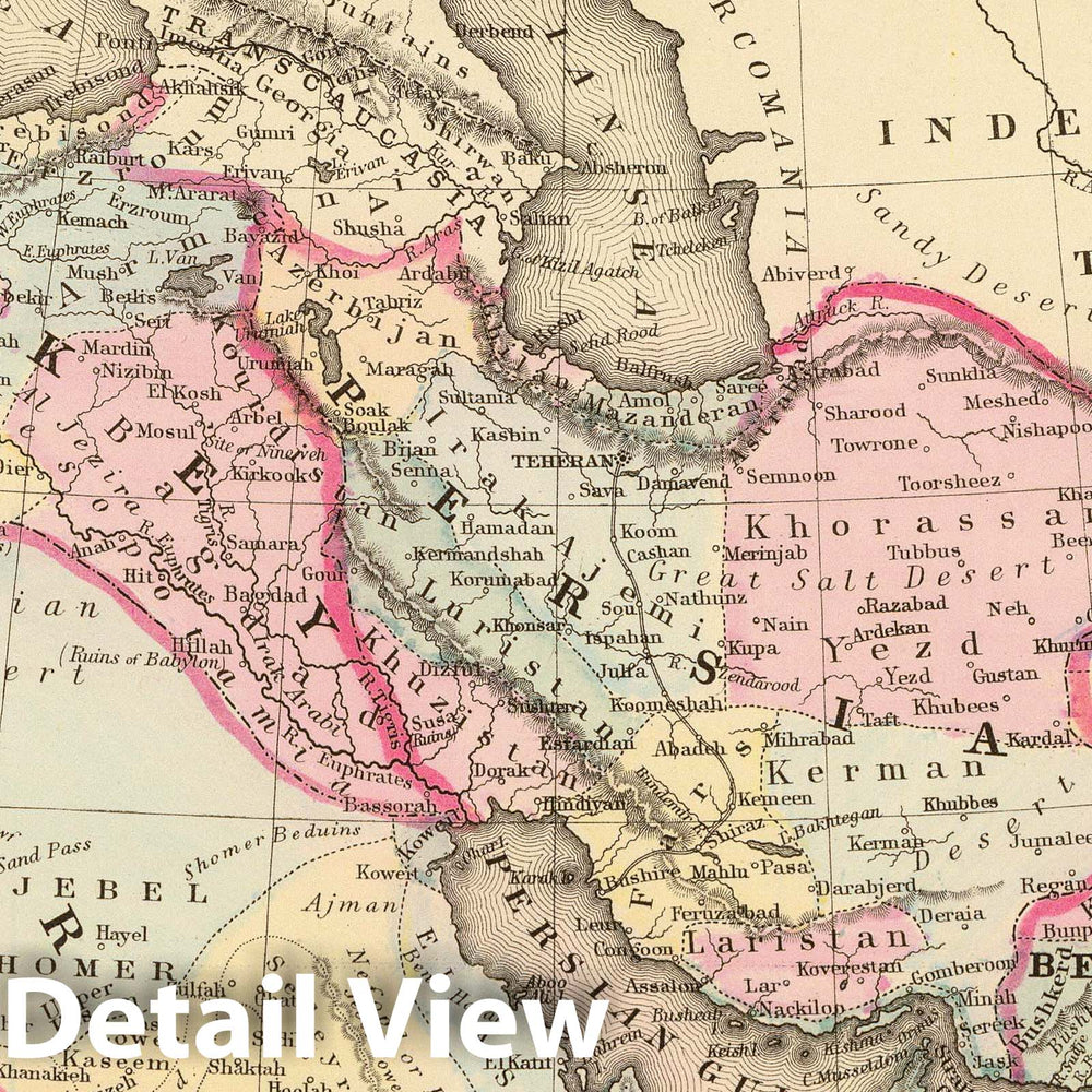 Historic Map : 1880 Persia, Arabia, Turkey, Afghanistan, Beloochistan. - Vintage Wall Art