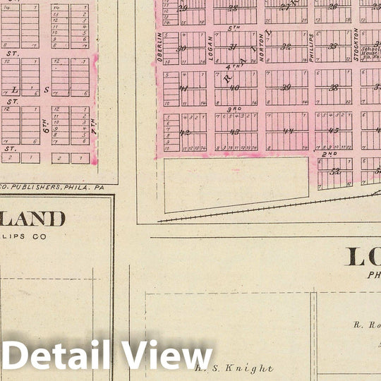 Historic Wall Map : 1887 Phillipsburg, Marvin, Long Island, Logan. - Vintage Wall Art