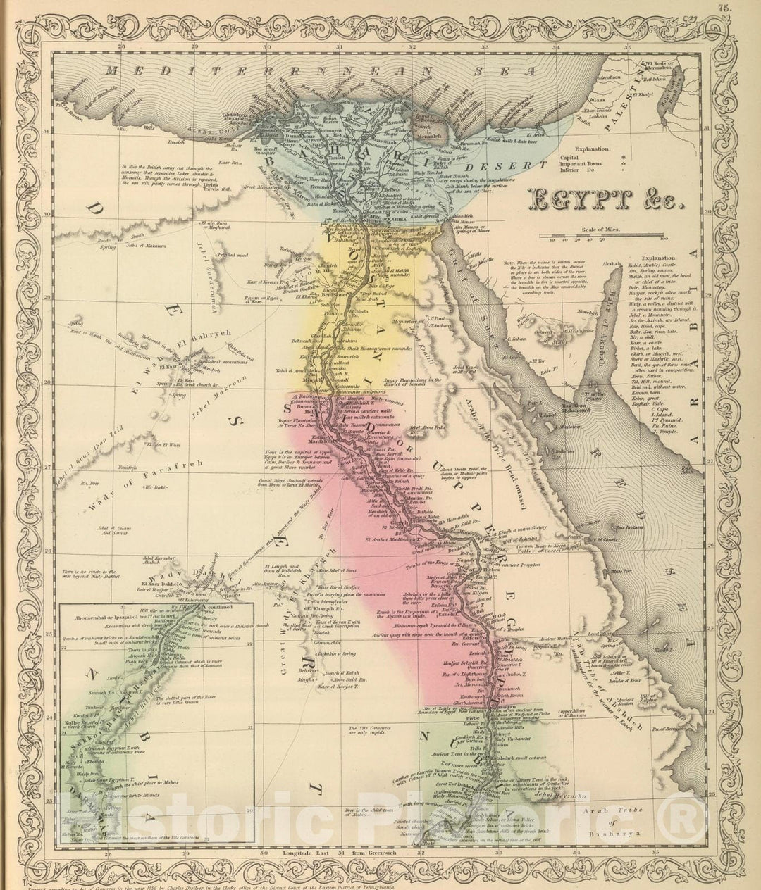 Historic Map : 1859 Egypt &c. - Vintage Wall Art