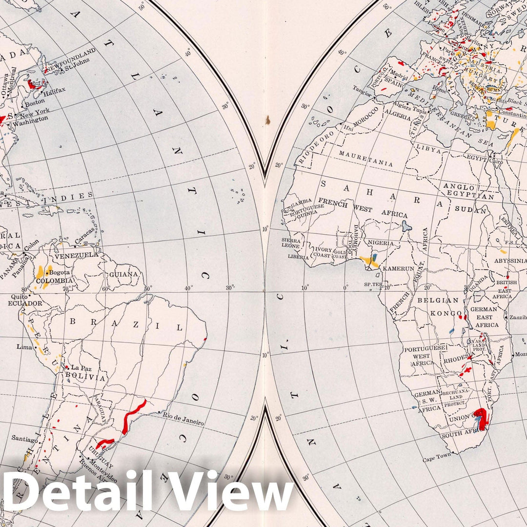 Historic Map : Geologic Atlas - 1913 Hemispheres. Coal Resources of the World. - Vintage Wall Art