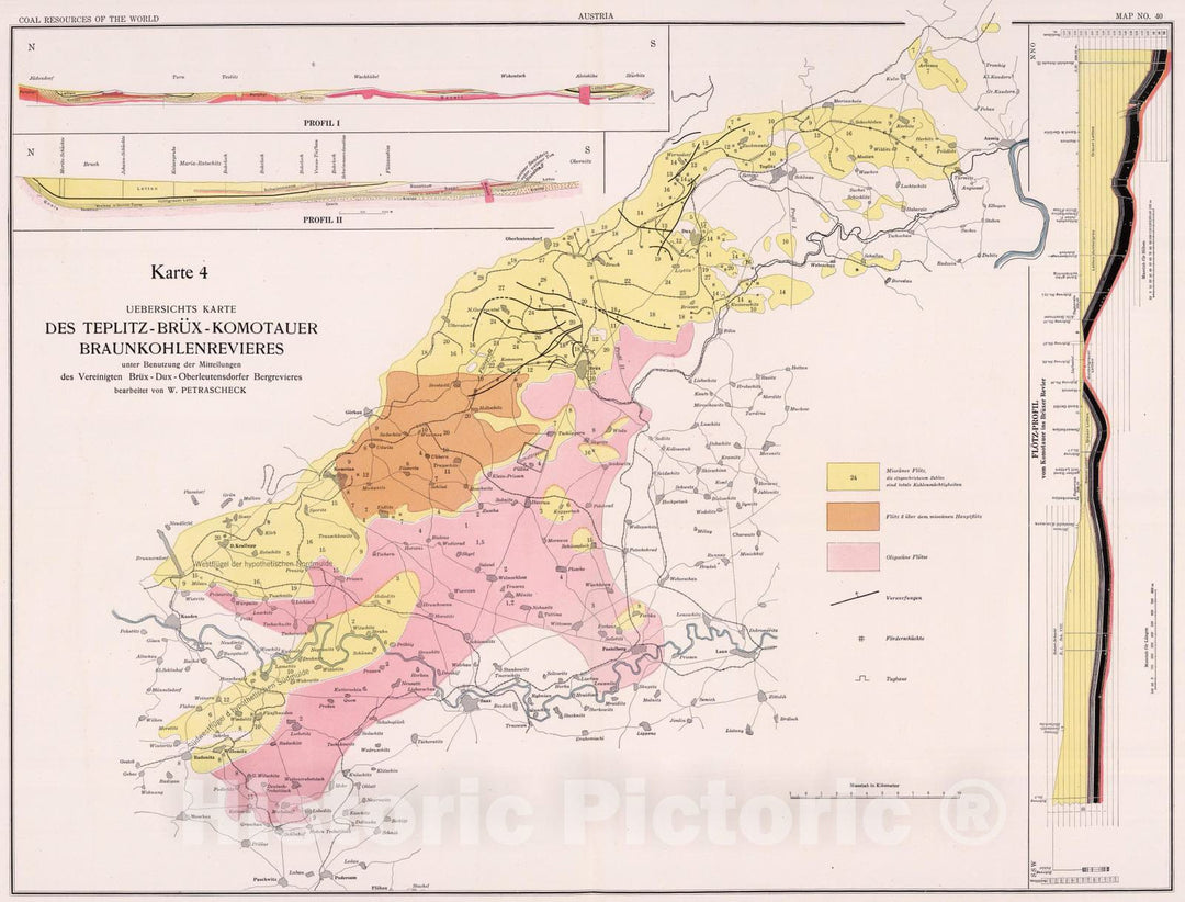 Historic Map : Geologic Atlas - 1913 Coal Fields No. 4, Austria. Coal Resources of the World. - Vintage Wall Art