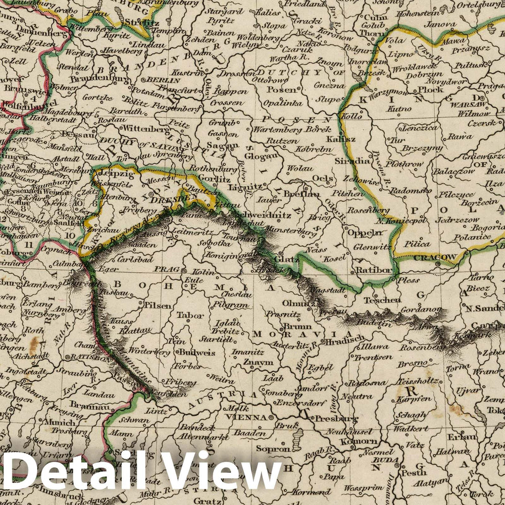 Historic Wall Map : 1824 Germany - Vintage Wall Art