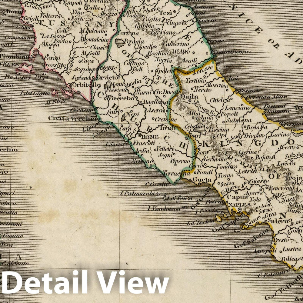 Historic Map : 1824 Italy - Vintage Wall Art