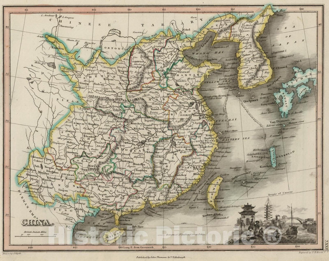 Historic Map : 1824 China - Vintage Wall Art