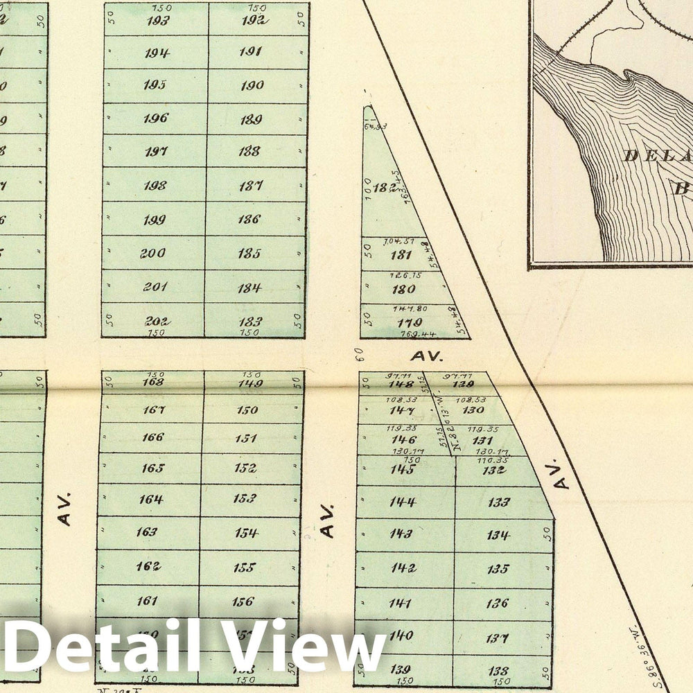 Historic Map : 1878 Brighton Land Association, adjoining Spring Lake. - Vintage Wall Art