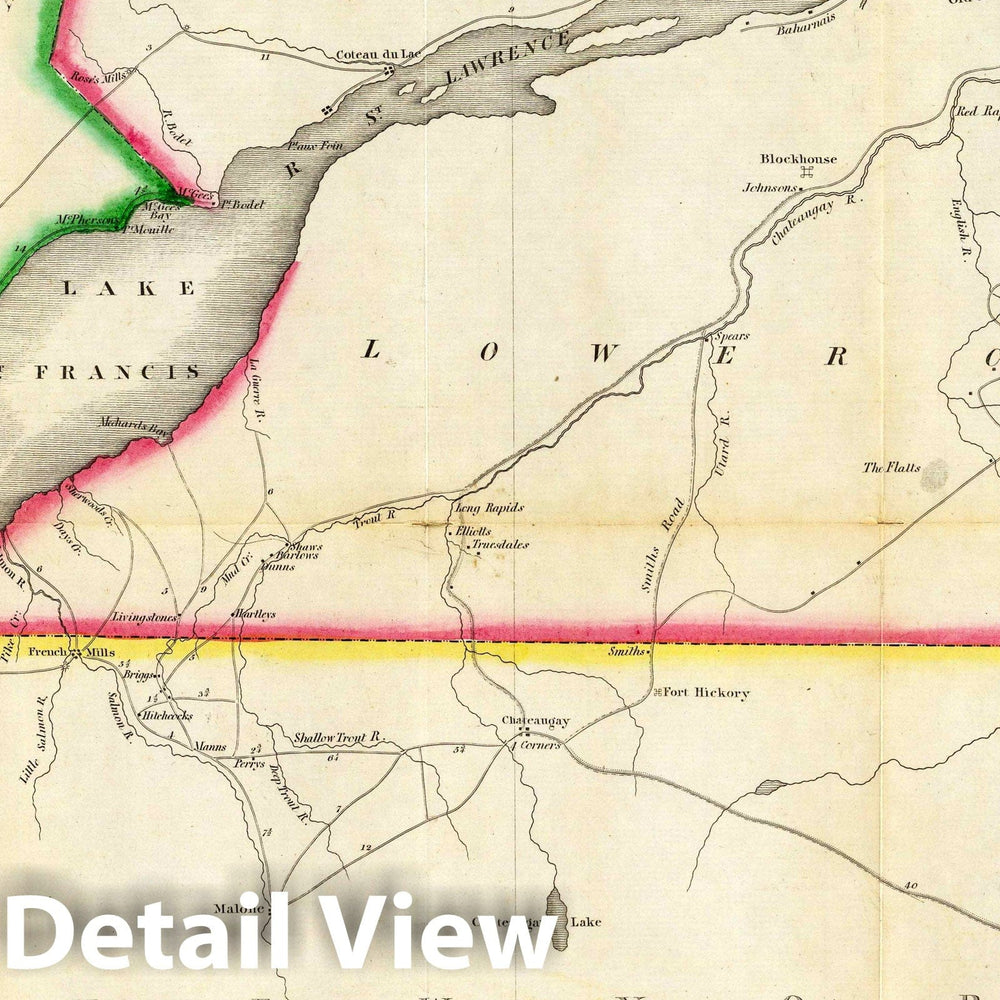 Historic Map : National Atlas - 1815 Map of the River St Lawrence and Adjacent Country. - Vintage Wall Art