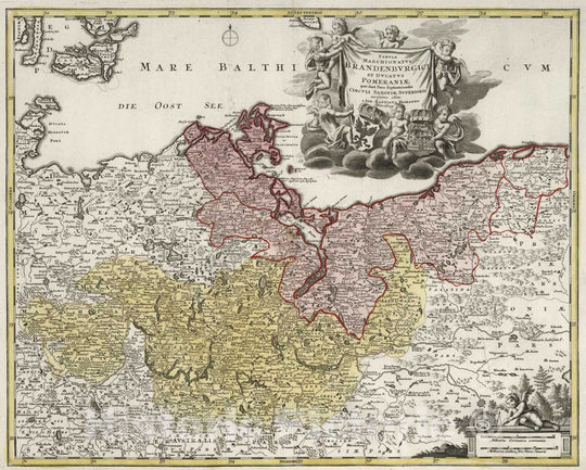 Historic Map : Brandenburg , Germany 1752 Tabula Marchionatus Brandenburgici et Ducatus Pomeraniae. , Vintage Wall Art