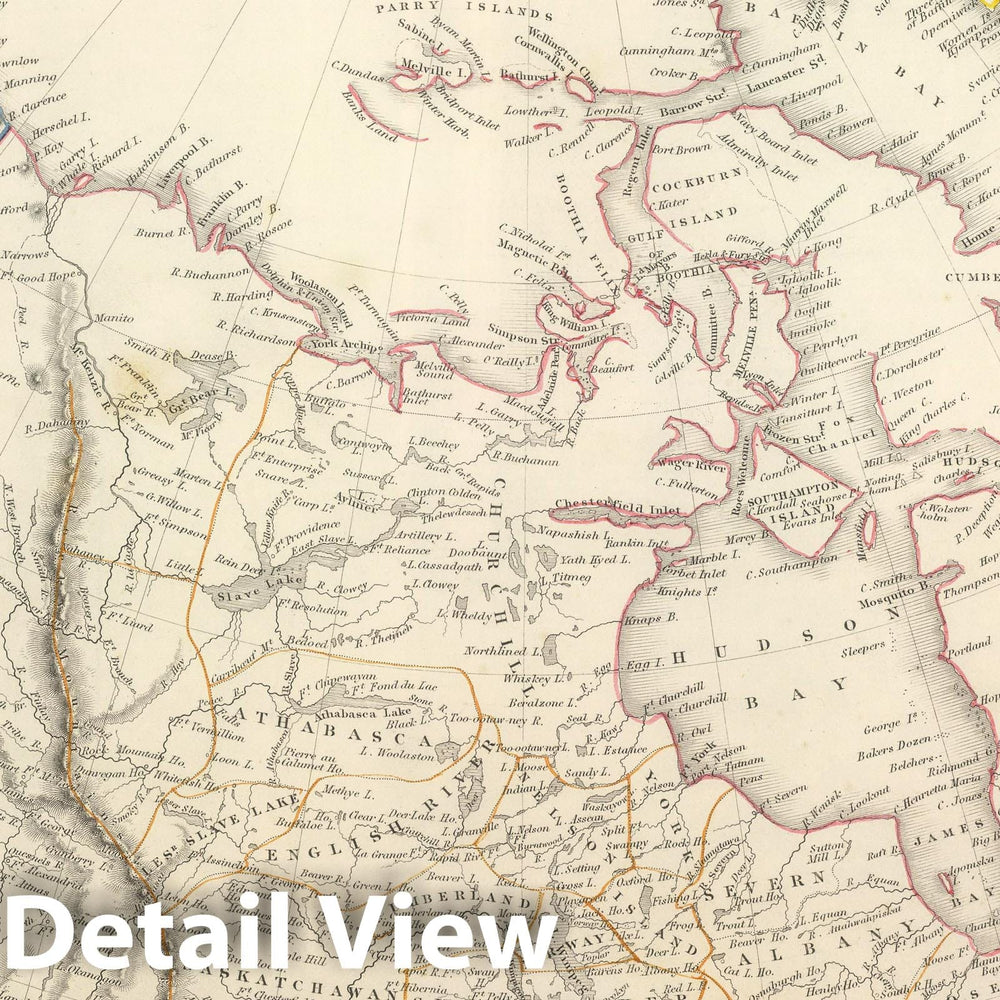 Historic Map : 1848 British North America. - Vintage Wall Art