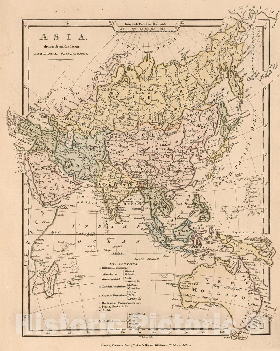 Historic Map : 1800 Asia. v2 - Vintage Wall Art