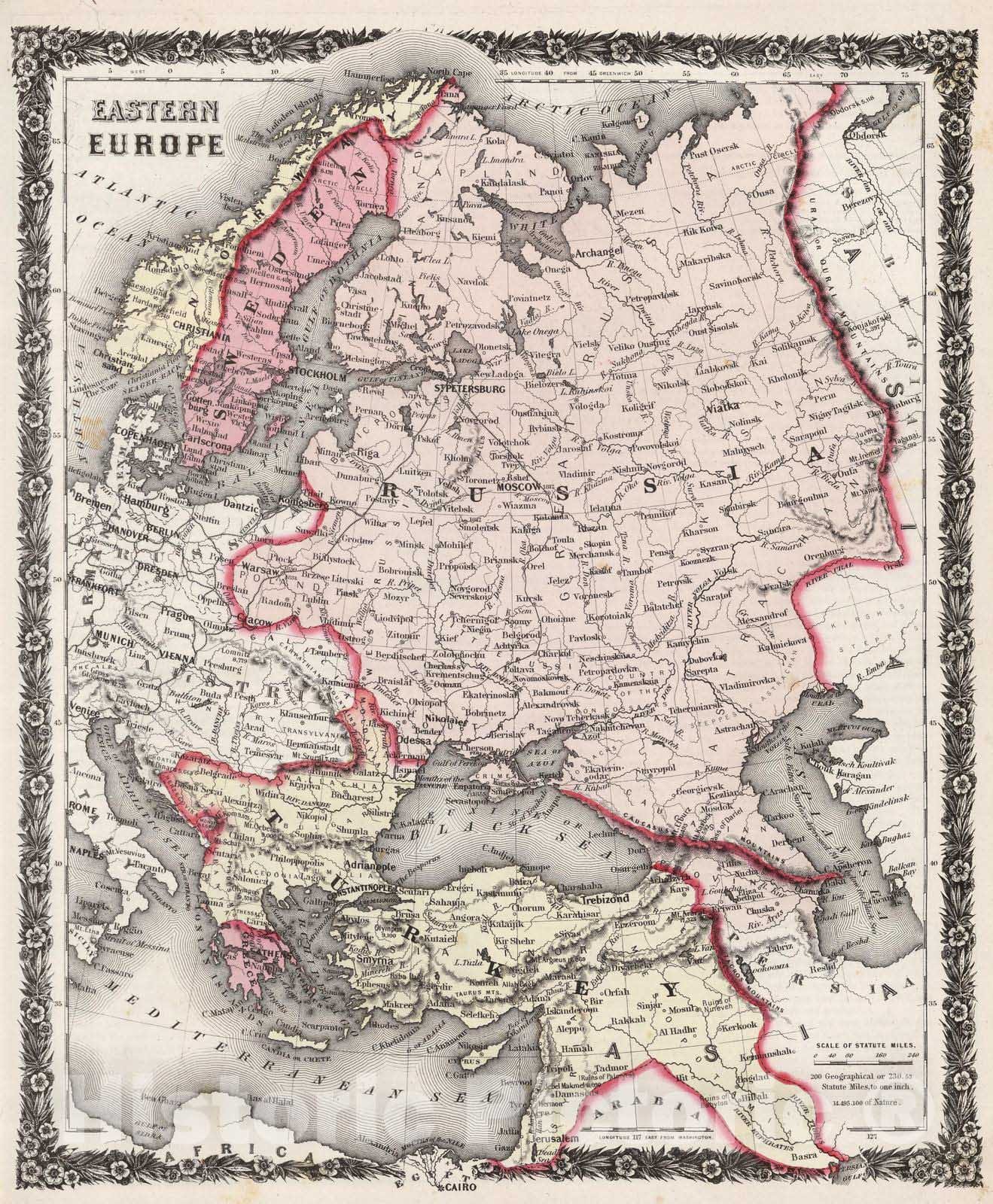 Historic Map : 1859 Eastern Europe. - Vintage Wall Art