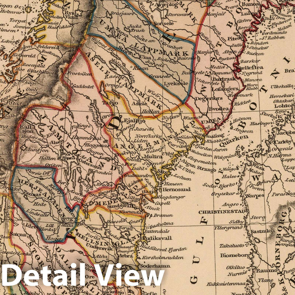 Historic Map : 1825 Sweden and Norway - Vintage Wall Art